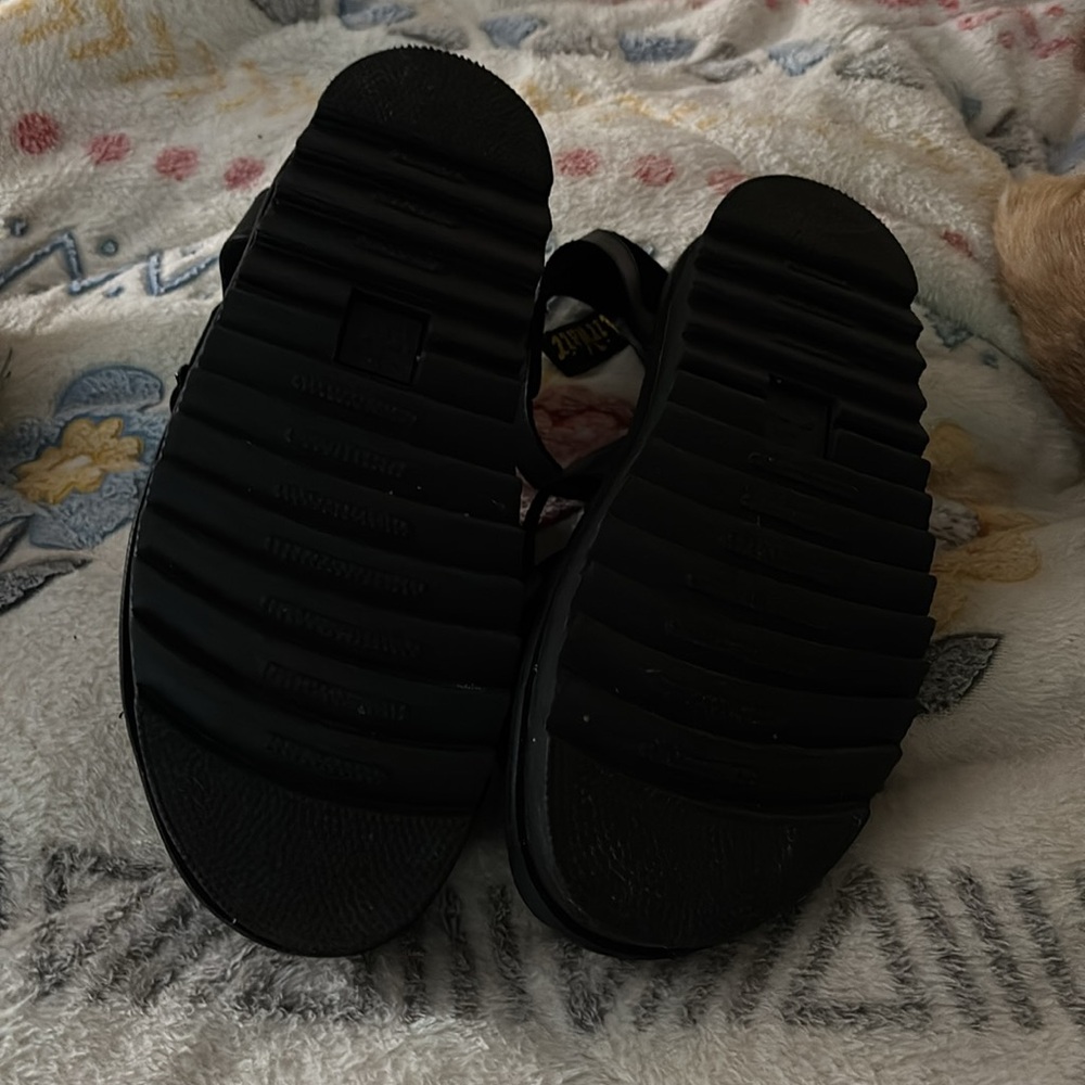 DOC MARTENS DUO Black and White Strappy Platform Sandals - Picture 7 of 7